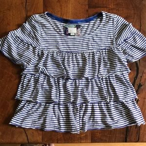 Stripped ruffled blouse